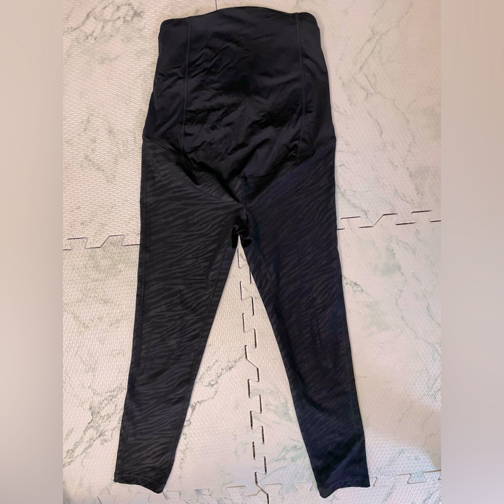 Isabel Maternity by Ingrid and Isabel •Black zebra stripe • Over bump leggings